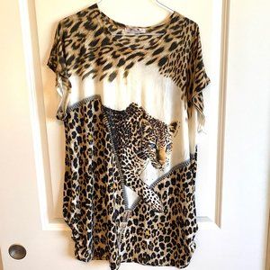Animal print studded top